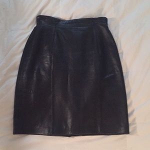 Straight leather skirt